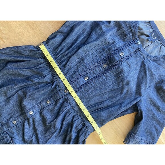 GAP Denim Blue Button-Down Maxi Dress - Picture 5 of 9
